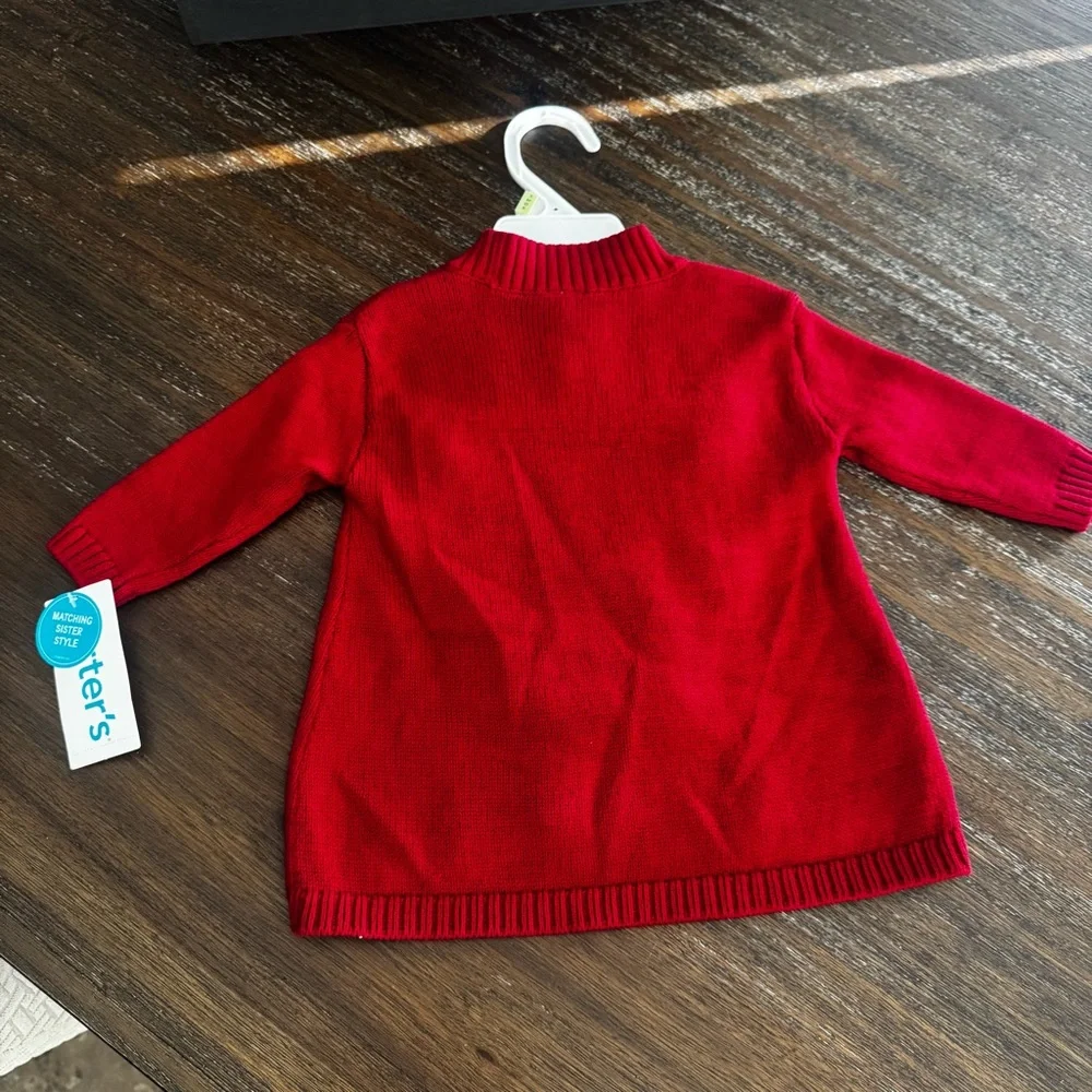 Carter's Red Sweater Dress With Matching Diaper Cover size 3M